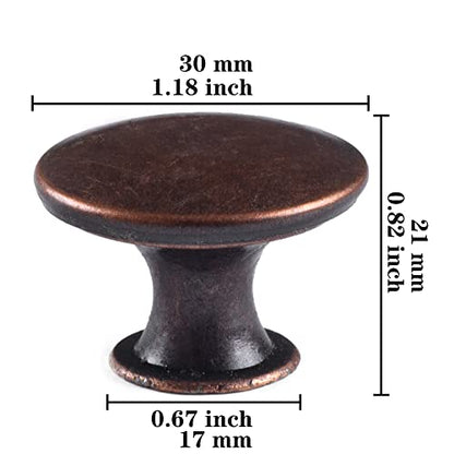 20 Pack Red Bronze Kitchen Cabinet Knobs Round Drawer Pulls - color: Red Bronze