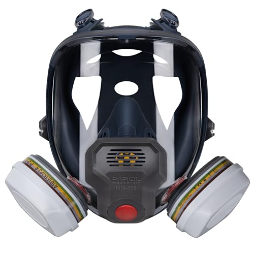 Parcil Distribution Full Face Respirator with Filter - color: Irm-100 Clear
