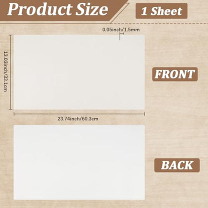 23.7 x 13.01 Inch Litchi Tooling PU Leather Sheet Solid Color Synthetic Fabric Roll Flawless Pieces Square Leather Sheet Leatherette for DIY Earrings Bows Crafts Making(White) - color: White