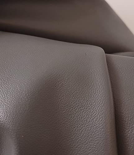 NAT Leathers Gray Smooth Vegan Faux Leather Fabric Sheet Synthetic Pleather 0.9 mm 1/2 Yard 18-20 inch Wide x 54 inch Length Soft Smooth Upholstery Half Yard (18" x 54") (Grey) - color: Grey
