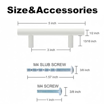 15 Pack Cabinet Handles White, 3 Inch Hole Center, 5 Inch Length Pulls - color: Matte White, size: 3 inch Hole Center