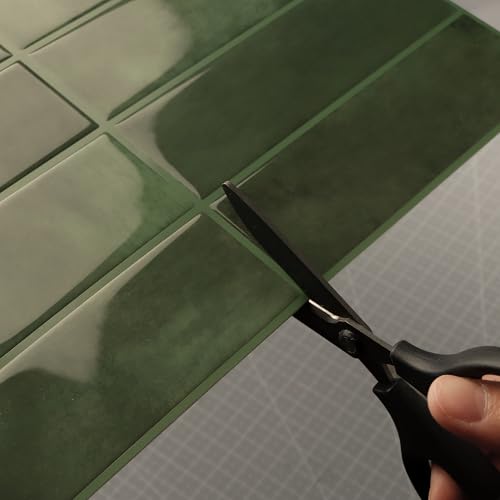 Alwayspon 12×12inch×10Pcs 2.5mm Thick Version Deep Green Marble Style 3D Vinyl Backsplash Tiles, Self-Adhesive Peel and Stick Wall Tile Stickers Stick on Subway Tiles for Kitchen Bathroom Wall - color: Deep Green