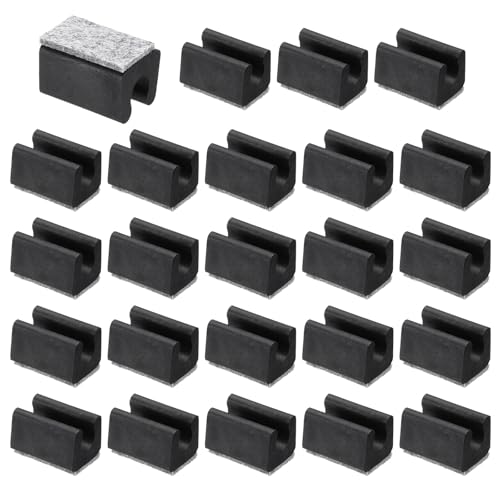 PATIKIL 10mm Rectangle Chair Leg Cover with Felt Pad, 24Pcs, Black Grey - color: Black Grey, size: 10MM