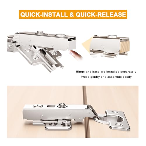 2-Pack Frameless Soft Close 40mm Cup Full Overlay Cabinet Hinges - size: Full Overlay