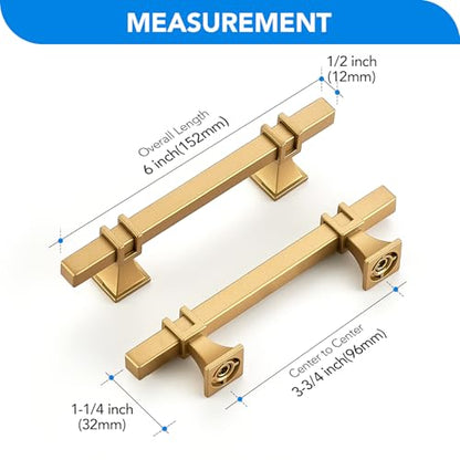 HOME EDIT Gold Pulls Cabinet Handles 3-3/4 Inch 10 Pack - color: Gold, size: 3-3/4 In Hole Center
