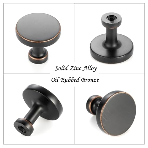 Round Oil Rubbed Bronze Cabinet Knobs 1-1/4 Inch 10 Pack K2302 - color: Oil Rubbed Bronze, size: Knob-10 Pcs