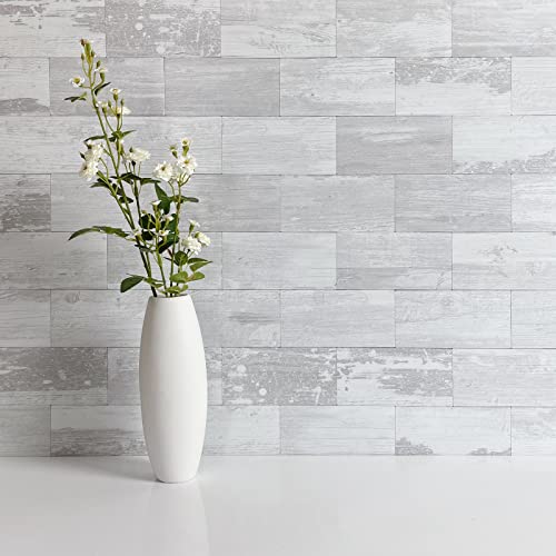 AULIGET 100 Piece Peel and Stick Backsplash PVC Tile, 3 Inch x 6 Inch White Birch Stick on Wall Tiles for Backsplash Kitchen, Bathroom, Laundry Room, Camper, Fireplace - color: White Birch