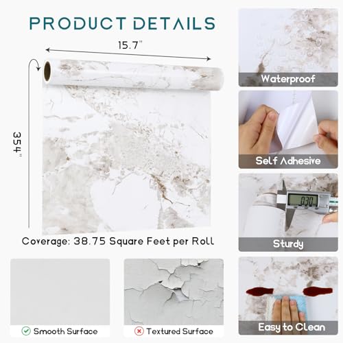 VEELIKE 15.7''x354'' Onyx White Marble Countertop Contact Paper Waterproof Kitchen Countertop Peel and Stick Marble Contact Paper for Countertops Desk Adhesive Counter Top Stick Paper for Bathroom - size: 15.7" x 354"