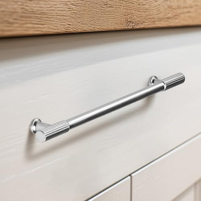 VEHCIL 20 Pack Brushed Nickel Cabinet Handles, 5" Hole Centers Kitchen Cabinet Pulls Drawer Dresser Handles Cabinet Hardware for Kitchen Cupboard, Solid Zinc Alloy - color: Brushed Nickel (20PACK), size: 5 Inch Hole Center