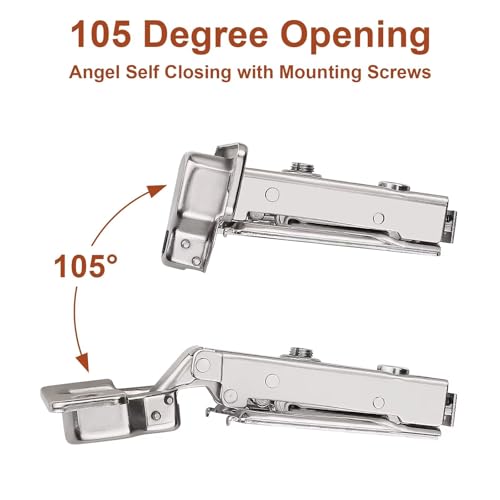 Probrico 24 Pairs Soft Closing Cabinet Hinges - Full Overlay Concealed Face Frame Corner for Kitchen Cabinets - size: 24 Pairs