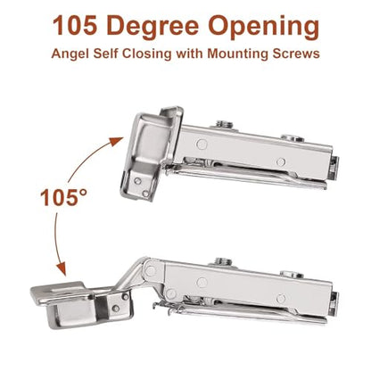 Probrico 24 Pairs Soft Closing Cabinet Hinges - Full Overlay Concealed Face Frame Corner for Kitchen Cabinets - size: 24 Pairs