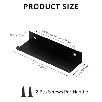 30 Pack Cabinet Handles Black Modern Drawer Pulls, Finger Edge Pull - color: 30 Pack, size: 3in(76mm) Hole Centers