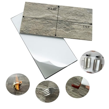 AULIGET 100-Piece Faux Stone Peel and Stick Backsplash Wall Tiles, 3" x 6" Apache Brown Rock PVC Stick on Tile for Backsplash Kitchen, Bathroom, Laundry Room, Camper, Fireplace - color: Apache Brown Rock