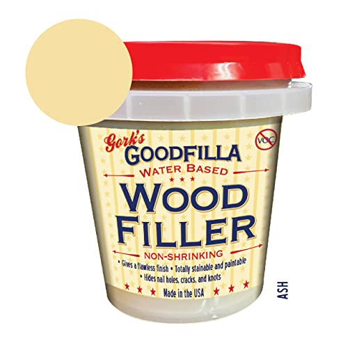 Goodfilla Ash, 8 oz, Wood and Grain Filler, Stainable, Tintable, Sandable, Zero Waste, Non-Toxic, USA Made - color: Ash, size: 8 oz
