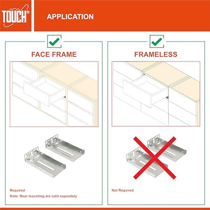 TOUCH Drawer Slides (1 Pair, 10 Inch 250mm) Push to Open Side Mount Ball Bearing 3 Folds Metal Rails Track Guide Glides Runners Heavy Duty Drawer Dresser Kitchen, 100 LB Capacity - color: PUSH-OPEN, size: 10" 250MM