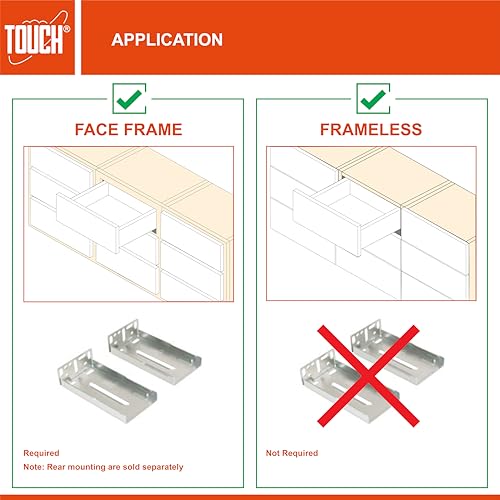 TOUCH Drawer Slides (1 Pair, 24 Inch 600mm) Push to Open Side Mount Ball Bearing 3 Folds Metal Rails Track Guide Glides Runners Heavy Duty Drawer Dresser Kitchen, 100 LB Capacity - color: PUSH-OPEN, size: 24" 600MM