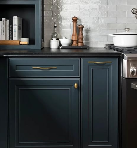 Goo-Ki Low Profile Antique Brass Cabinet Pulls, Double Hole Centers(6.3''/7.6'') Zinc Alloy Handle for Drawer Cupboard Wardrobe,6 Packed - color: Antique Brass, size: 6.3''/7.6'' Hole Centers