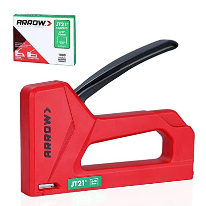 Arrow Light Duty Staple Gun Kit with 1000 JT21 Staples