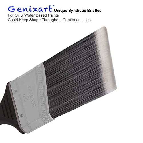 Genixart Paint Brush Set Decorating, Angled Cutting in Paintbrushes