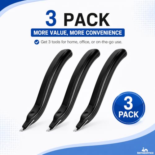 1InTheOffice Staple Remover Tool, Magnetic Staple Remover Stick, Easy Staple Puller Stick, "3 Pack "