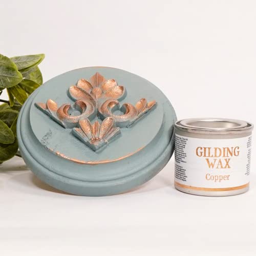 Dixie Belle Gilding Wax - Oil-Based Metallic Luxury Luster for Sheen, Shimmer on DIY Projects - Detail Enhancer for Furniture, Hardware, Wood - color: Copper