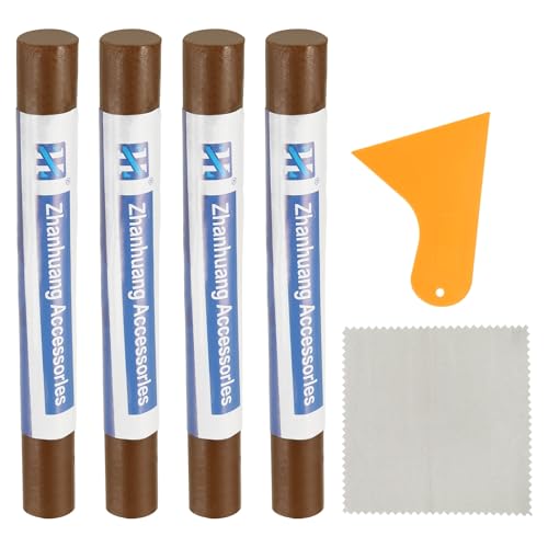 uxcell 4Pcs Wood Filler Sticks,Wood Repair Kit,Chocolate Brown - color: Chocolate Brown