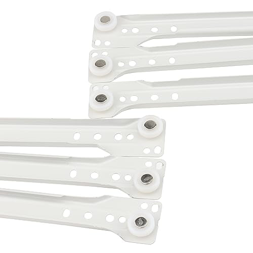 MOUYAT 6 Pairs 12 Inch Bottom Mount Drawer Slide, Heavy Duty Drawer Rails with Mounting Screws, Replace Drawer Track Hardware, Fits Bottom/Side-Mounted Drawer, White - size: 12 Inch White