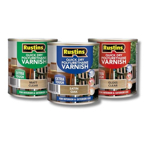 Rustins Quick Dry Polyurethane Varnish Satin Clear 250ml | 8.5 Fl. Oz. - color: Clear, size: 250ml