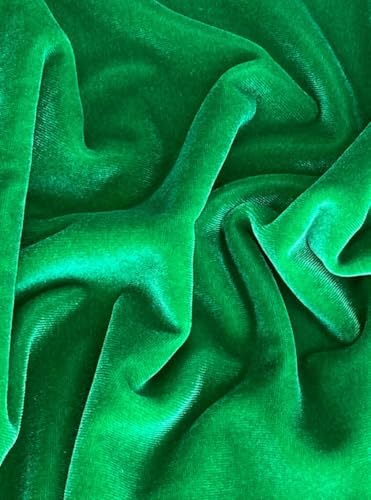 Premium Stretch Velvet Fabric by The Yard - Wrinkle-Resistant - Soft - Upholstery Fabric - Polyester Spandex Blend - for Clothing and Crafts - Resistant – 58-60 Inches Wide (Kelly Green, 1 Yard) - color: Kelly Green, size: 1 Yard