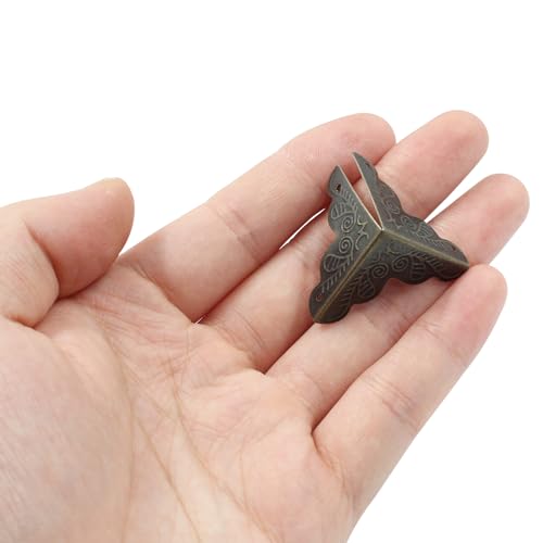 Piutouyar 50 Pcs Antique Box Corner Protectors, 1"x1"x1", Green Bronze - size: Green Bronze
