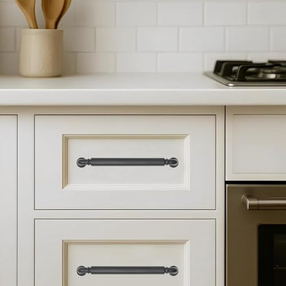 khtumeware 2-Pack Matte Black Heavy-Duty Solid Cabinet Pulls, 3-1/2 Inch (89mm) Hole Center, Drawer Pulls, Cabinet Hardware, Suitable for Kitchen Cabinets, Bathrooms and Dressers - color: Black, size: 3-1/2 Inch(89mm)Hole Center