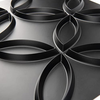 Art3d PVC 3D Wall Panel Interlocked Circles, Cover 32 Sq.ft, Matt Black - color: Black