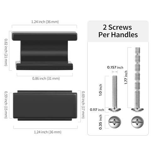 Lardmon 10 Pack Gunmetal Gray Rectangle Cabinet Knobs Drawer Knobs Modern Single Hole Cabinet Pulls Solid Kitchen Cabinet Handles Hardware Drawer Pulls Handles for Dresser, L x W: 1.24 x 0.59 in - color: Gray, size: Single Hole