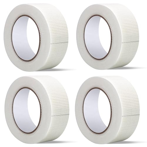 4 Pcs Drywall Joint Tape,2"x 400' Self-Adhesive Encrypted Fiberglass - size: 2" x 400ft,4 pack