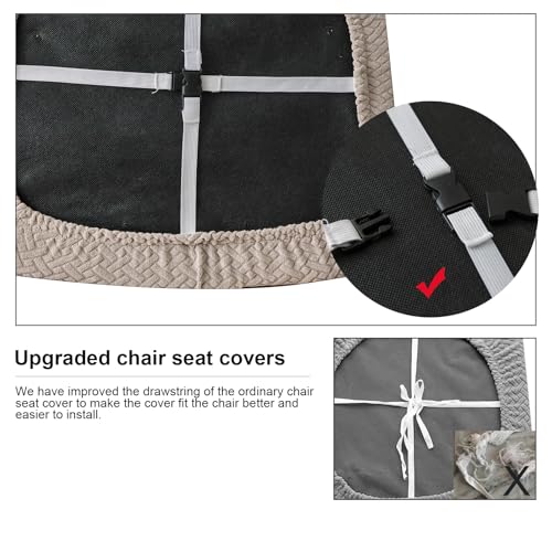 Genina Waterproof Seat Covers for Dining Room Chair Cover Set of 6 - color: Khaki, size: 15-19in Waterproof