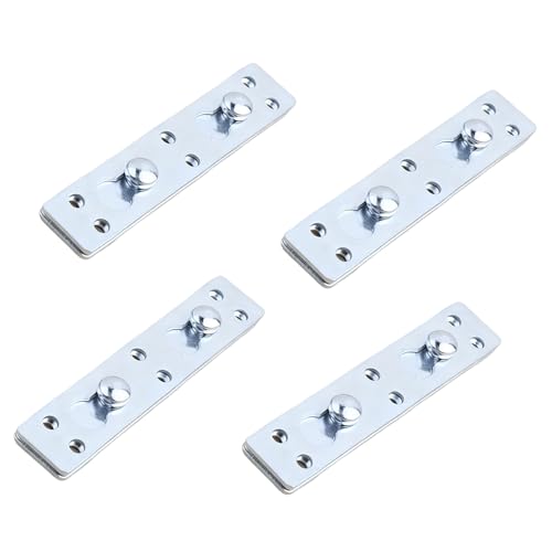 4PCS Bed Rail Brackets Bed Frame Hardware Bed Hardware Kit Bed Connector，with Screws，for Headboards Footboards Hold (Large) - size: Large
