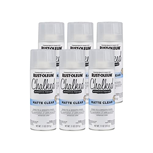 Rust-Oleum Chalked All-in-One Ultra Matte Matte Clear Spray Paint - color: Matte Clear Topcoat, size: 12 Ounce (Pack of 6)