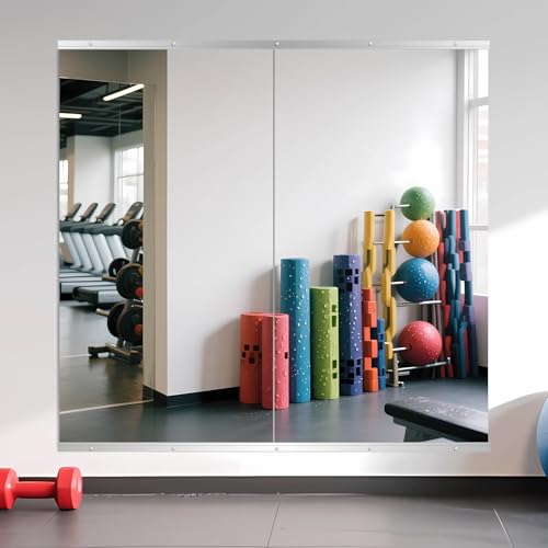 Home Gym Mirror for Wall, 55" x 30" x 2PCS Frameless Full Length Mirror - size: 55"x30"-2pcs