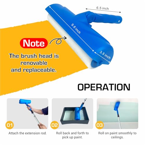 Nichiyo 10" Ceiling Paint Roller Drip-Resistant with Shield - color: 1-EL01152
