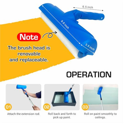 Nichiyo 10" Ceiling Paint Roller Drip-Resistant with Shield - color: 1-EL01152