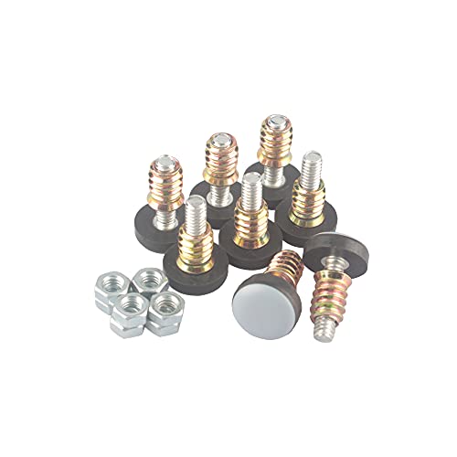 Furniture Leveler PTFE(Teflon) Bottom(20mm Base),Threaded Shank(1/4-20) Adjust Pads,Table/Chair/Cabinet/Sofa Medium Adjustable Legs Leveling,Nuts Installation and Floor Protection(8 Pack) - size: 20mm Base 1/4-20 x 1", 8 Pack