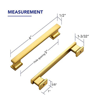 Ravinte Hardware Gold Cabinet Pulls, 5 Inch (128mm), 10 Pack, Heavy Duty - color: Gold, size: 5" Hole Center