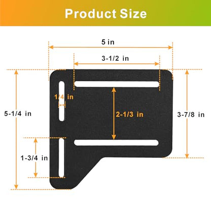 2Pcs Bed Frame Adapter for Headboard Conversion, Adjustable Bed Frame Adapter Connector, Headboard Attachment Bracket for Full to Queen Bed Modification, Black