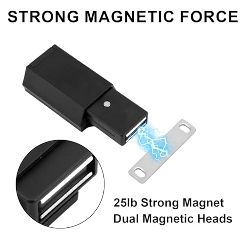 3 Pack Magnetic Push to Open Door Latch Heavy Duty, Hidden Cabinet Touch Latch Strong Double Magnet Push Open Spring Catch for Cabinets Drawers Wardrobes Home Kitchen Office Use