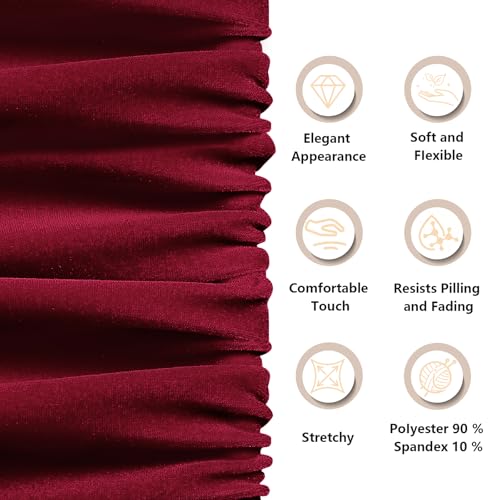 KKJIAF 1 Yard Burgundy Stretch Velvet Fabric 60" Wide for DIY Crafts - color: Burgundy, size: 1 Yard