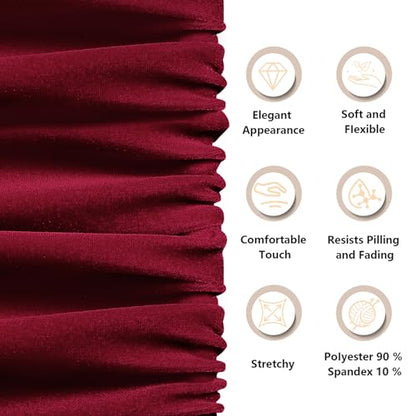 KKJIAF 1 Yard Burgundy Stretch Velvet Fabric 60" Wide for DIY Crafts - color: Burgundy, size: 1 Yard