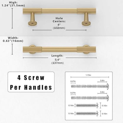 10 Pack Champagne Bronze Cabinet Pulls 4 Inch(102mm) Kitchen Cabinet Handles Solid Zinc Alloy Cabinet Hardware Drawer Pulls - color: Champagne Bronze, size: 4" Hole Center