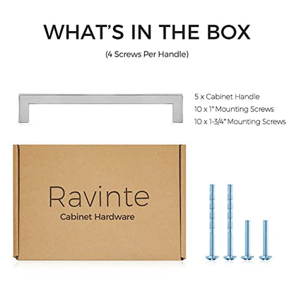 Ravinte Brushed Nickel Kitchen Square Cabinet Handles 7-1/2 Inch 5 Pack - color: Brushed Nickel