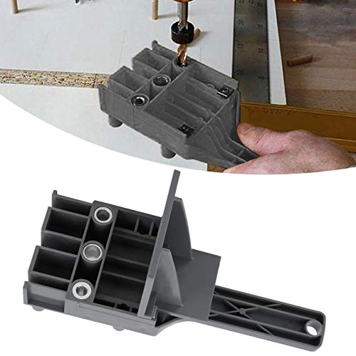 Handheld Dowel Jig Kit - Hole Drill Guide Kit with 6,8,10mm Bits - color: Gray