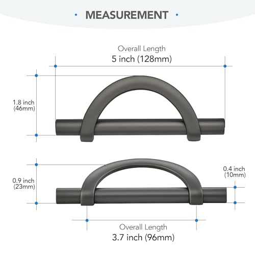 HOME EDIT Pearl Grey Cabinet Pulls Curved, 3-3/4 Inch/96 mm, 10 Pack - color: Pearl Grey, size: 3-3/4 Inch Hole Center